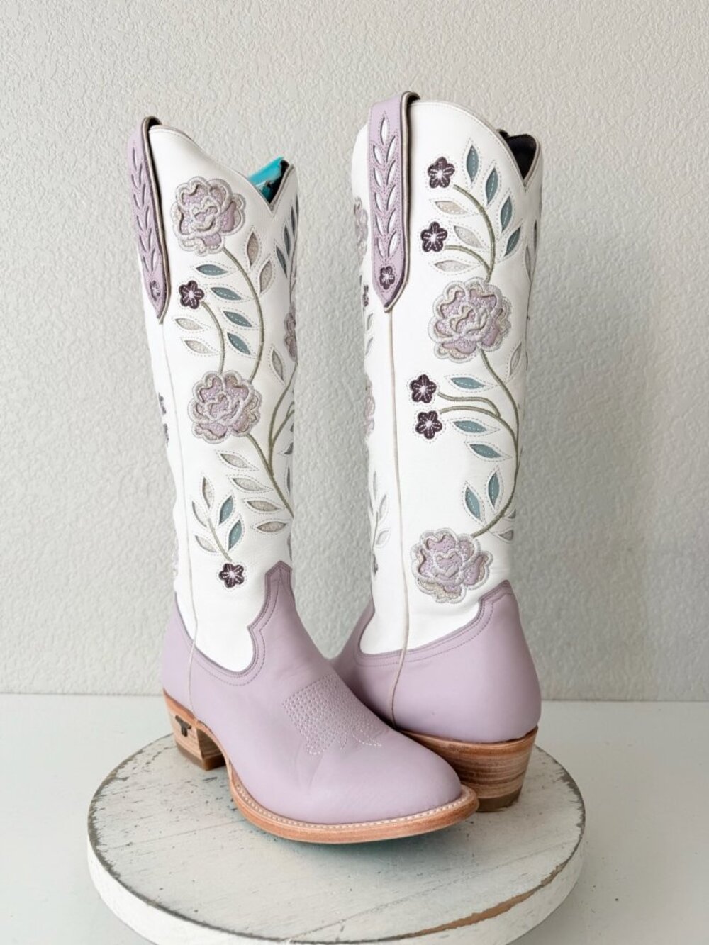 Lane KENZIE Knee High Womens Cowboy Boots Purple White Western Cowgirl Tall 8.5